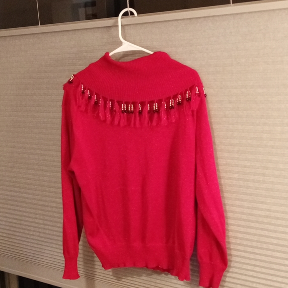 Dress Barn Metallic Dark Red Sweater ❤️🥀🦀 - Picture 6 of 9